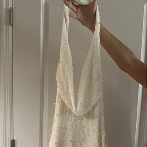 Oh Polly. Pearl halter neck mini dress. WORN ONCE